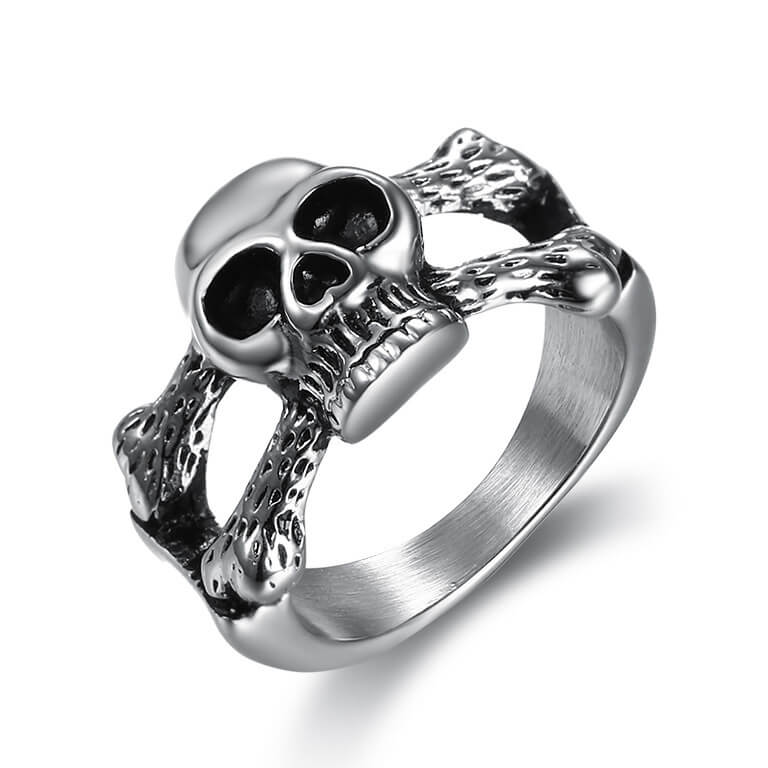 Stainless Steel Simple Bone Skull Ring