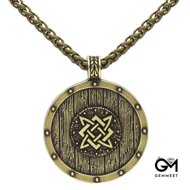 Viking Shield Reversible Pendant  Necklace