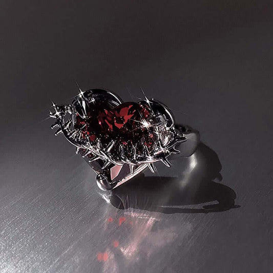 Dangerous Heart - Love Zircon Thorn Ring