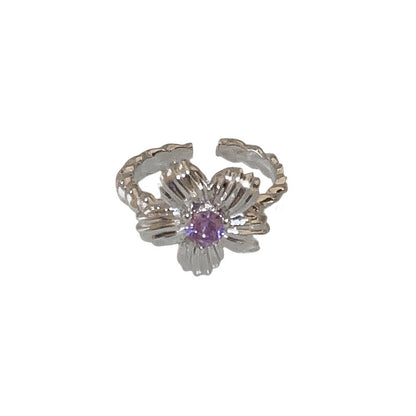 Zircon Flower Opening Sweet Ring