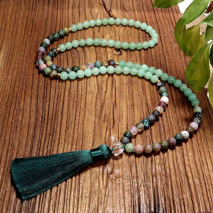 Green Aventurine Indian Agate Necklace Bracelet