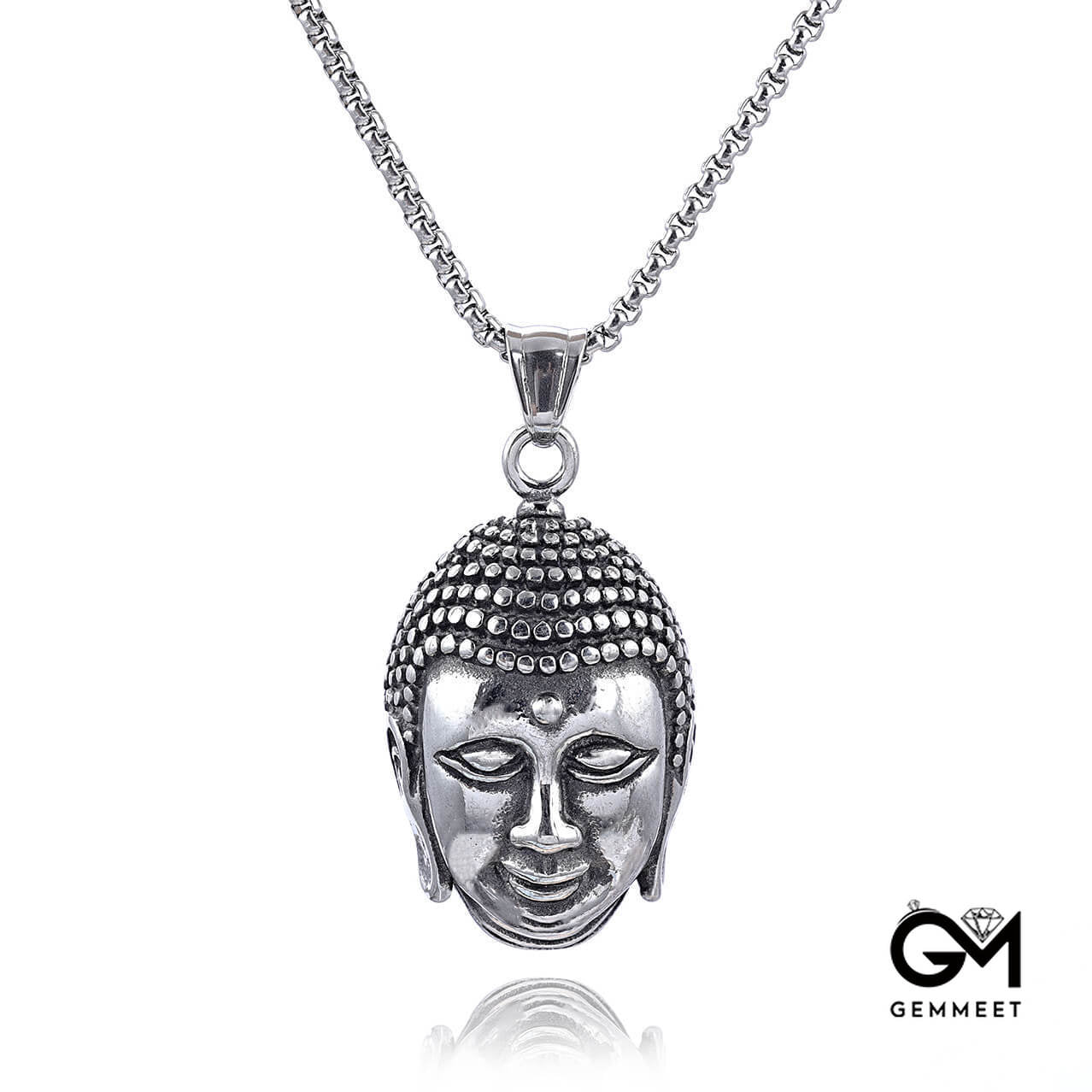 Buddha Head Stainless Steel Pendant