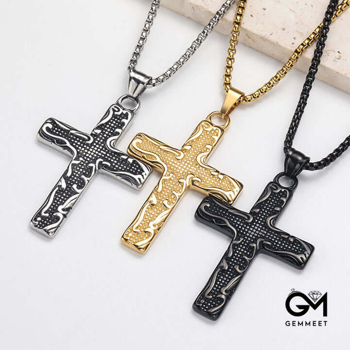 Vintage Titanium Steel Cross Necklace