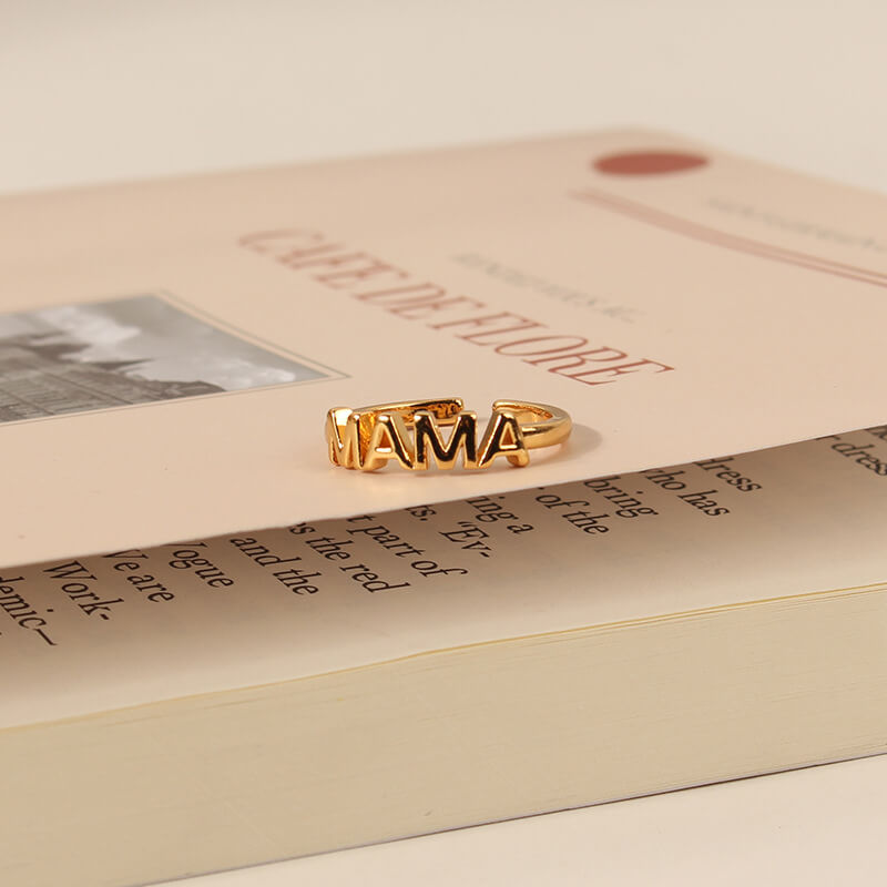 MAMA Word Shape Adjustable Ring