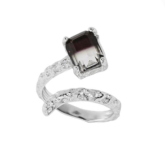 Graded Zircon Opening Irregular French Ring