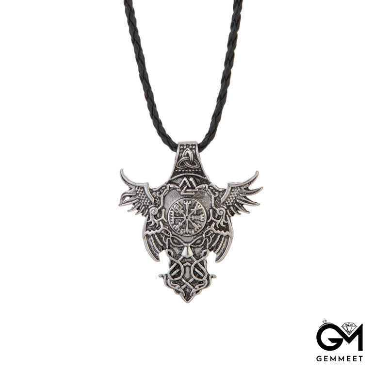 Viking Alloy Odin Legend Pendant Necklace