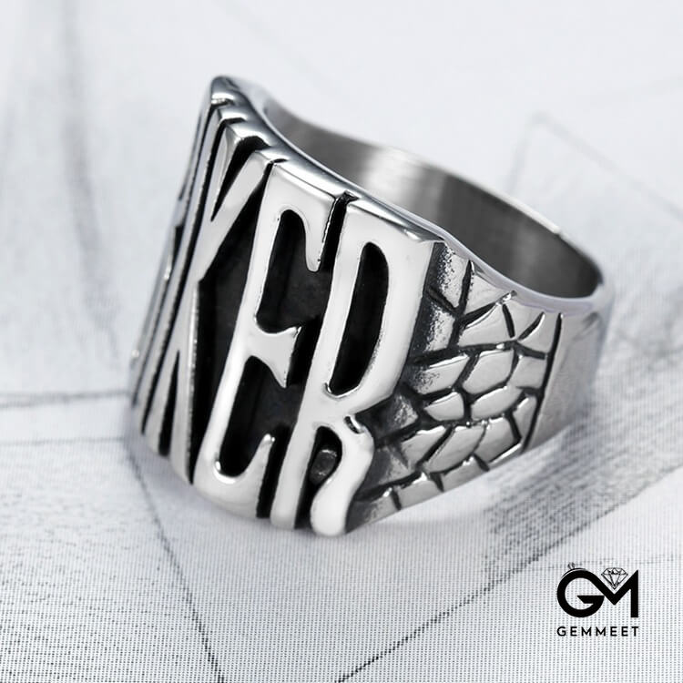 Motorcycle Wind English Stainless Steel Ring