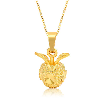 Christmas Apple Gold Plated Alloy Solid Pendant Necklace