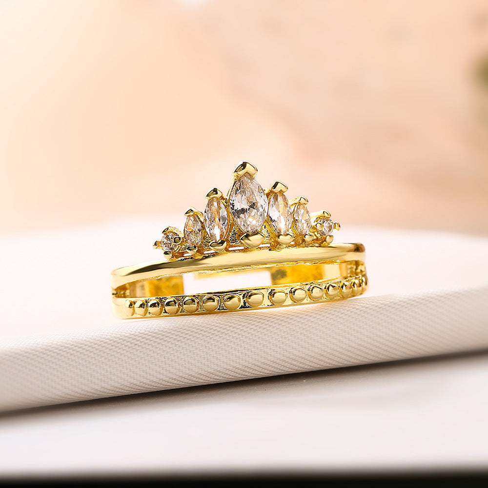 Crown Shape Full Stones Band Ring