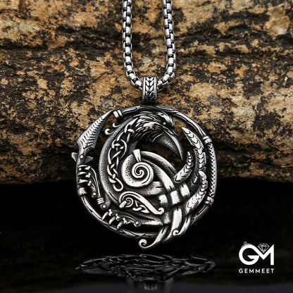 Viking Personality Raven Titanium Steel Necklace