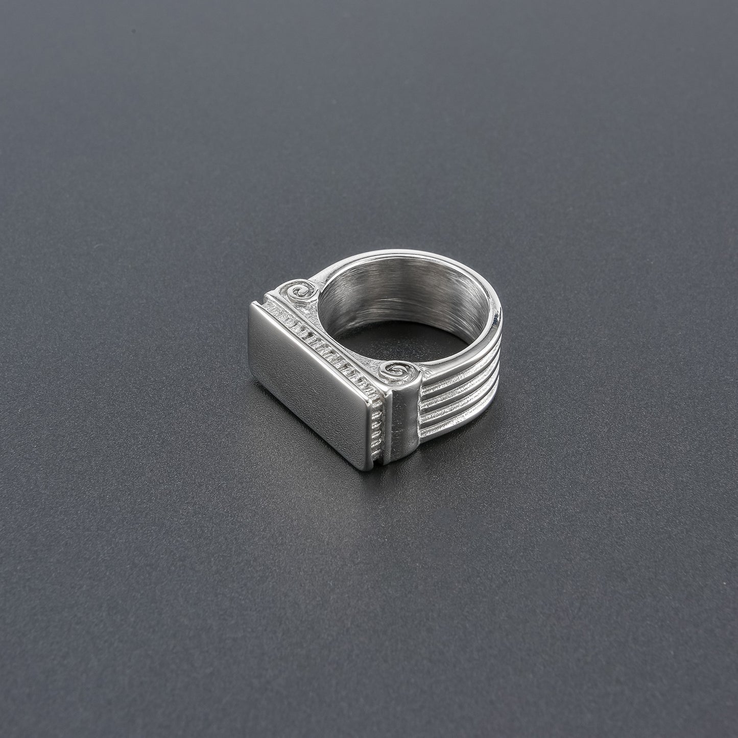 Stainless Steel Fashion Roman Column Smooth Ring