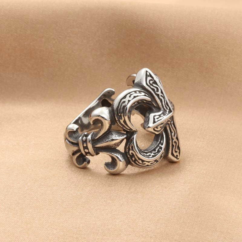 Cross Flower Retro Trendy Men's Ring