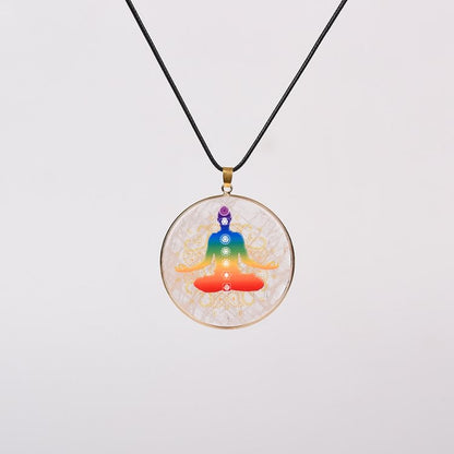 Crystal Hamsa Chakra Tree Of Life Necklace