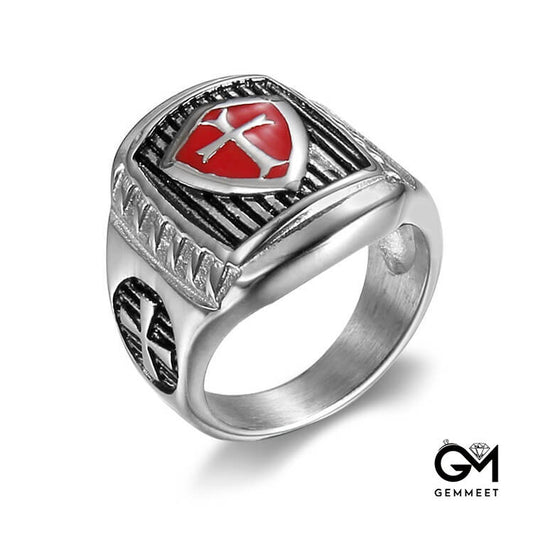 Interblack Cross Masonic Ring