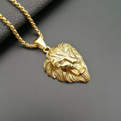 HIPHOP Jewelry Gold-plated Zircon Lion Head Pendant