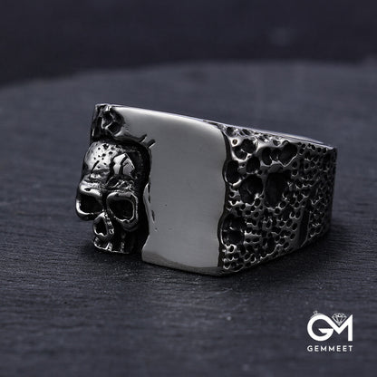 Titanium Steel Features Skull Design Sense Ring