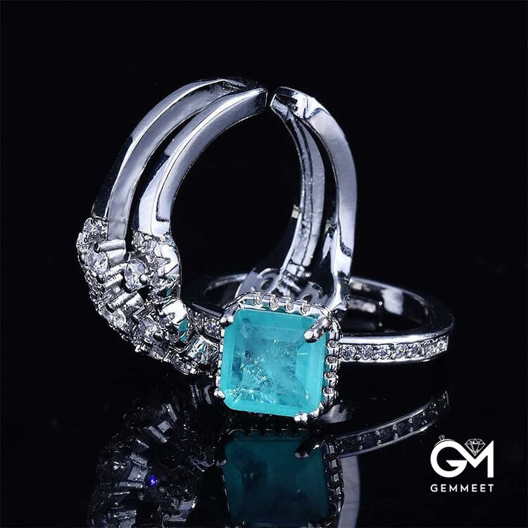 Paraiba Tourmaline 2 PCS Ring Set