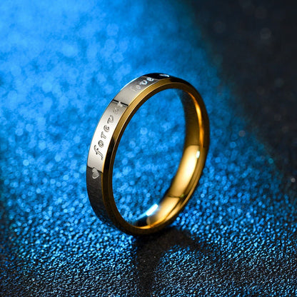 Personalized Two Tone Gold & Silver Couples Forever Ring