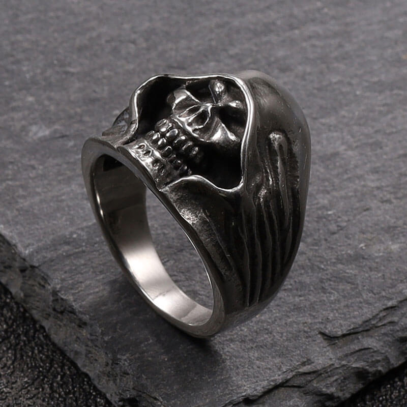 Vintage Men's Punk Death Skull Ring