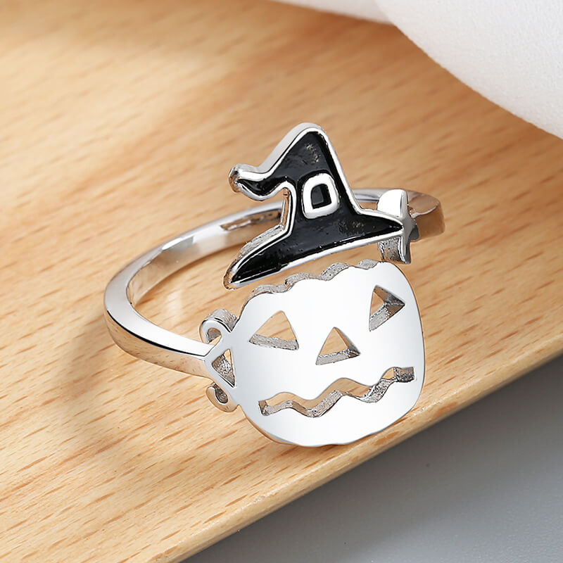 Halloween Witch Hat Broom Broom Mop Jack-o-lantern Cutout Ring