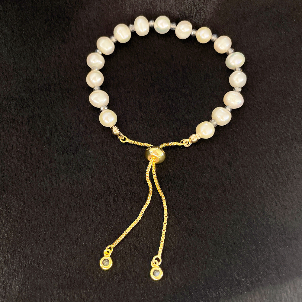 Flower Heart Pearl Bracelet