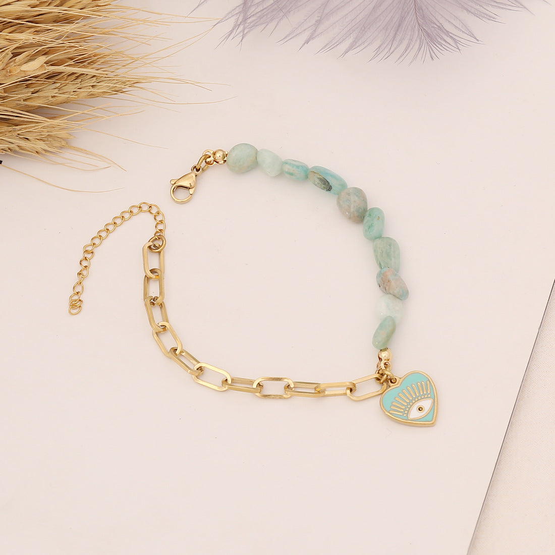 Bohemia Amazonite Stone Bracelet Necklace Earrings