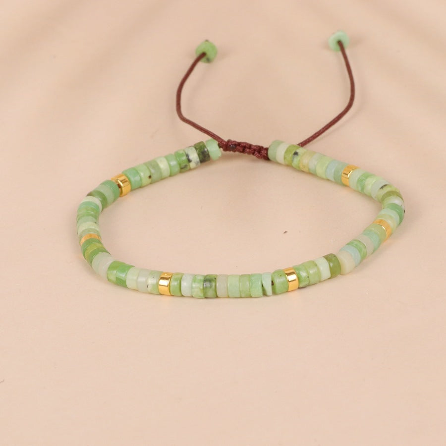 Australian Jade Bead Woven Bracelet