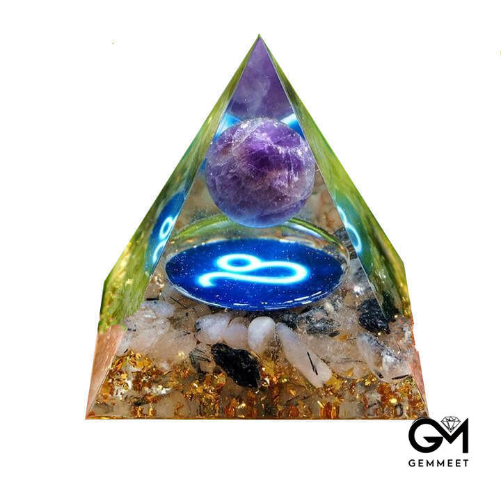 Blue Chalcedony Clear Quartz Orgone Pyramid