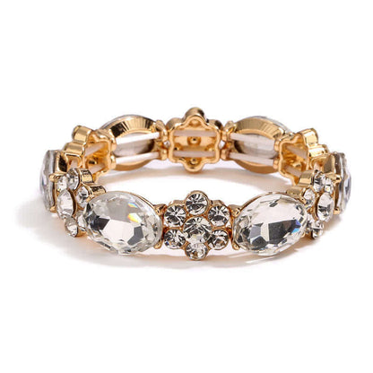 Women's Oval Rhinestone Stretchy Bracelet