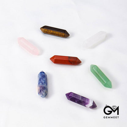 Crystal Double Pointed Column Chakra Stone Decoration