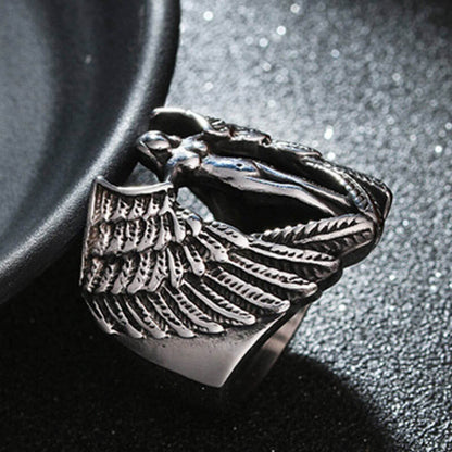 Retro Goddess Angel Wings Ring