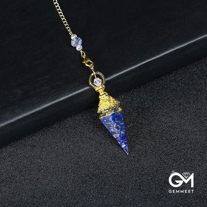 Crystal Resin Hexagonal Pyramid Pendulum