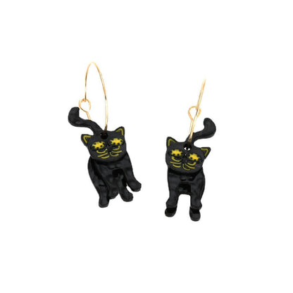 Halloween Exaggerated Creative Paint Cat Earrings Retro Animal Earrings Female Personality Earrings