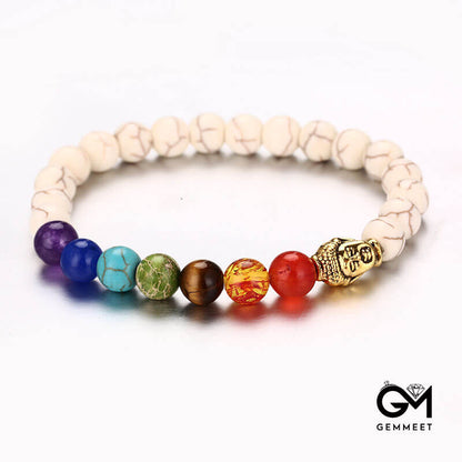 8mm Buddha Head Beads Bracelet