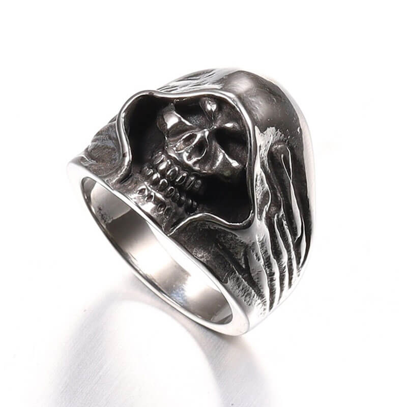 Vintage Men's Punk Death Skull Ring