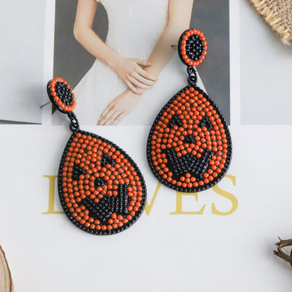 Halloween Creative Funny Little Devil Shape Bead Earrings