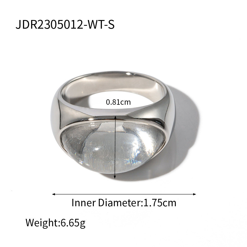 Stainless Steel Transparent Resin Closed Ring