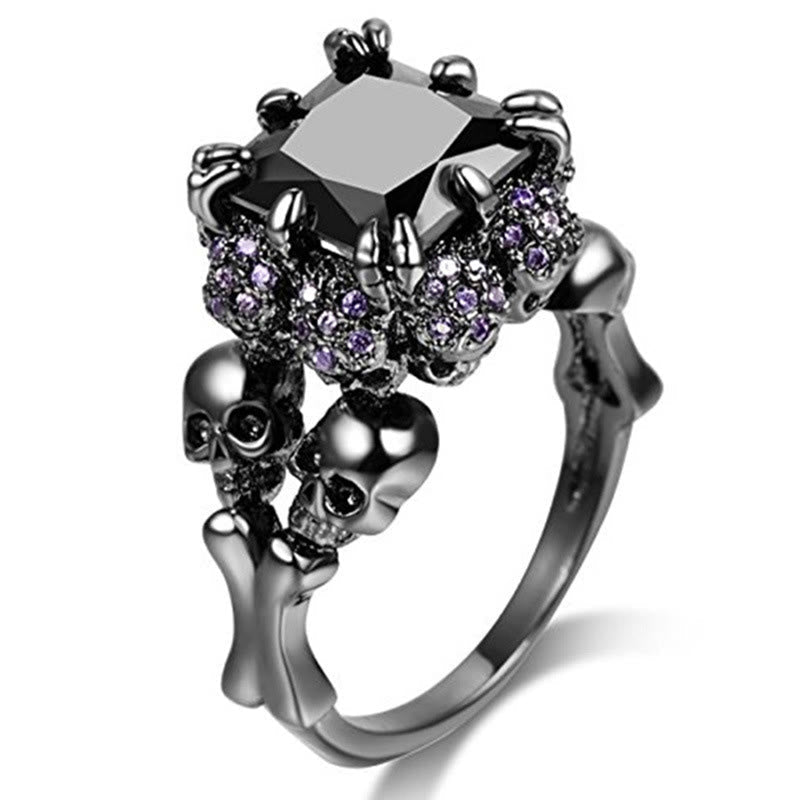 Gothic Shiny Dark Skull Ring