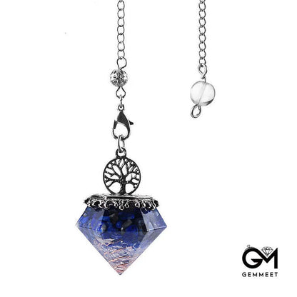 Crystal Geometric Tree of Life Pendulum