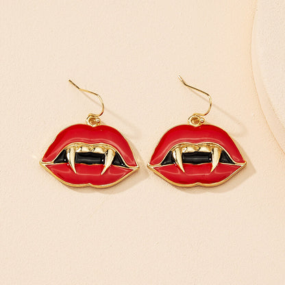 Christmas Oil Drip Lips Earrings Creative Stud Earrings