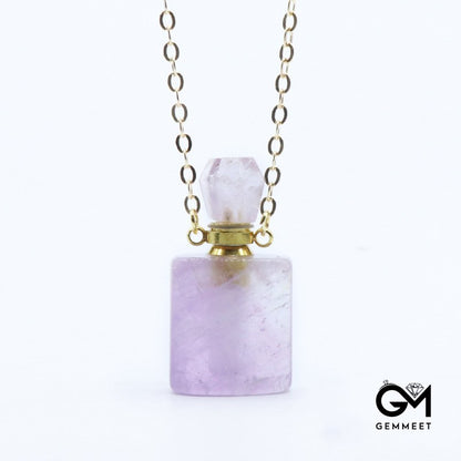 Crystal Perfume Bottle Pendant Necklace