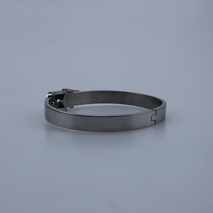 Stylish Simple Belt Buckle Stainless Steel Men's Bracelet