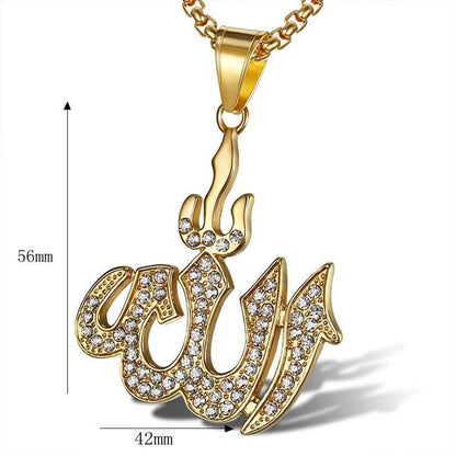 Hip Hop Jewelry Gold Plated Zircon Alphabet Symbol Pendant