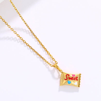 Christmas Candy Pendant Accessories Enamel Drip Oil Love Letter Pendant