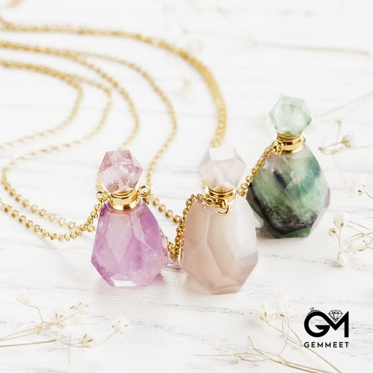 Crystal Perfume Bottle Necklace