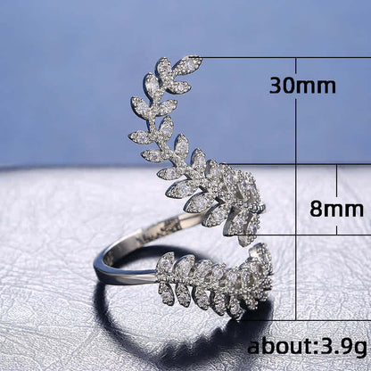 Creative Graceful Leaves Zircon Ring Regular Price