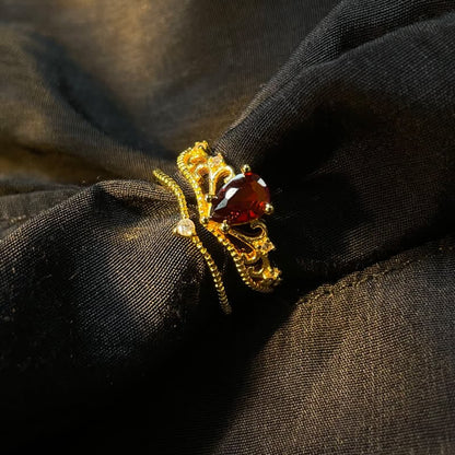 Garnet Crown Modelling Adjustable Ring