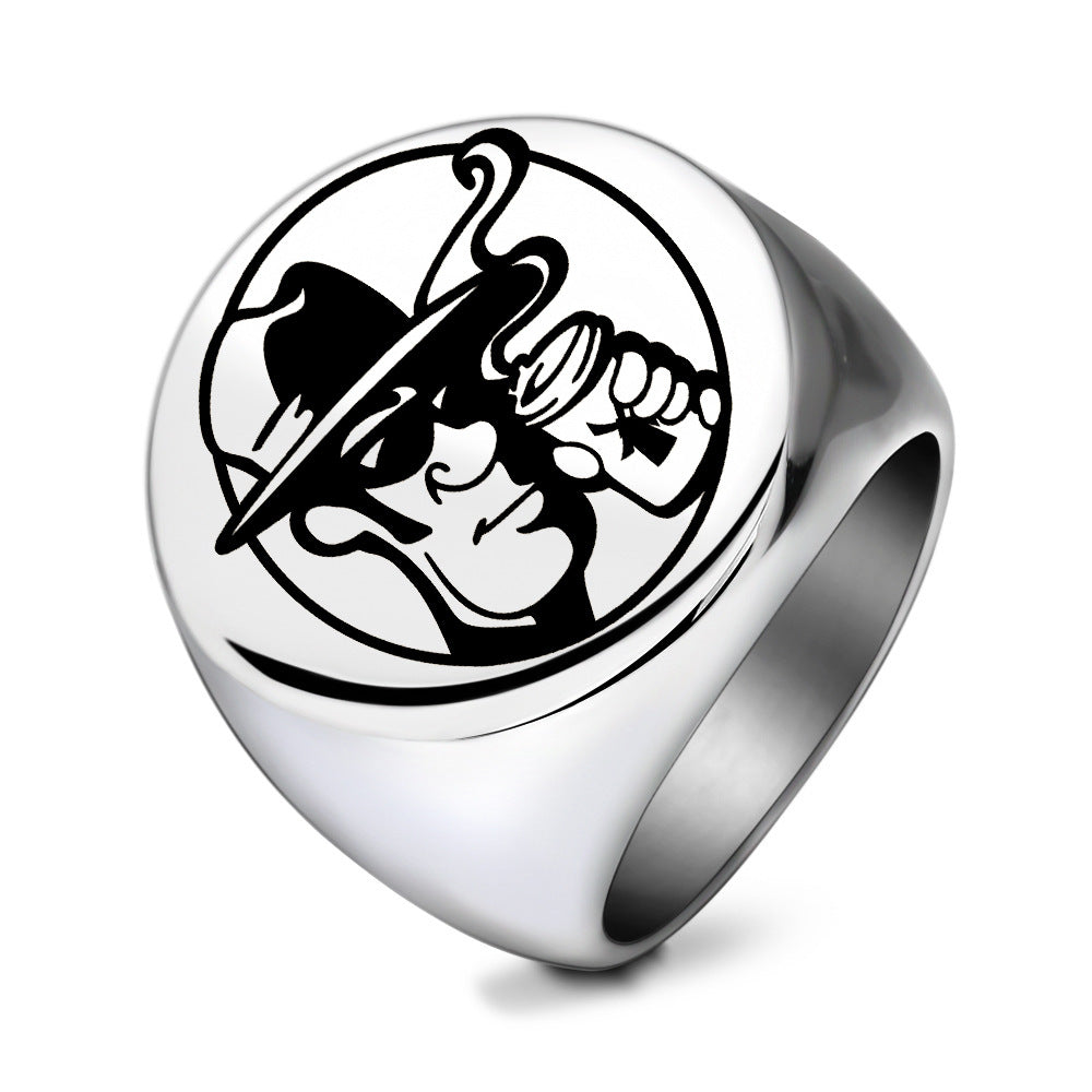 Stainless Steel Light Cartoon Circular Ring