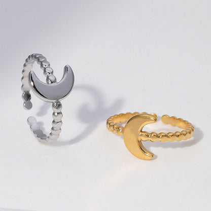 Cute Moon Shape Adjustable Ring