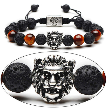 Tiger Eye Lion Head Bracelet